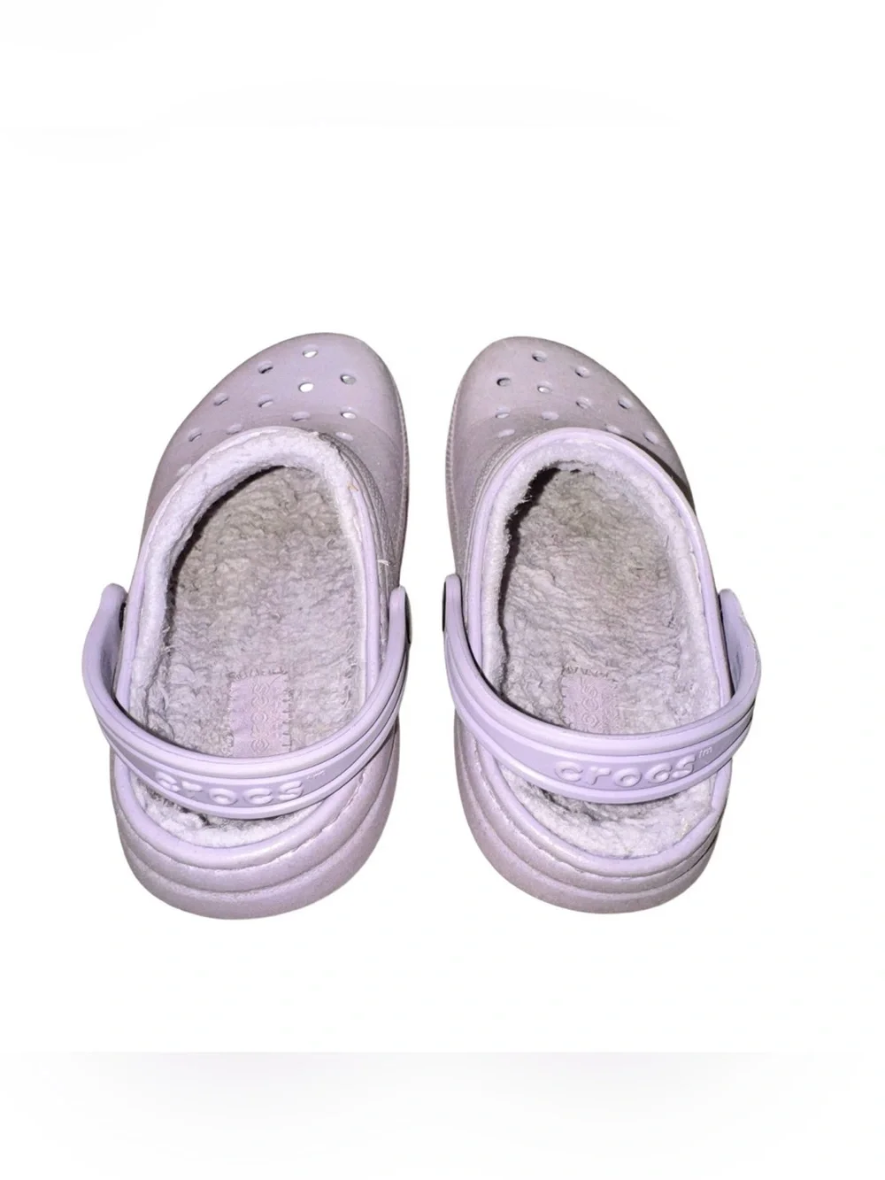Crocs classic faux fur lined shimmer clogs girl’s sandals shoes size 13